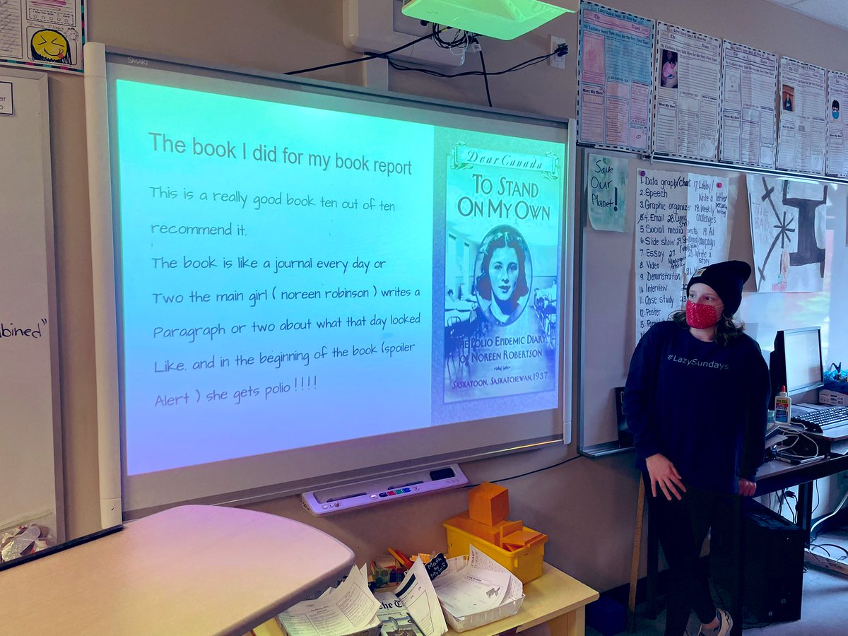 MissMPelley's tweet photo. May #bookreports are pretty awesome so far!! #Grade6 @SFOAschool @NLESDLit https://t.co/wHHDxRRk9K