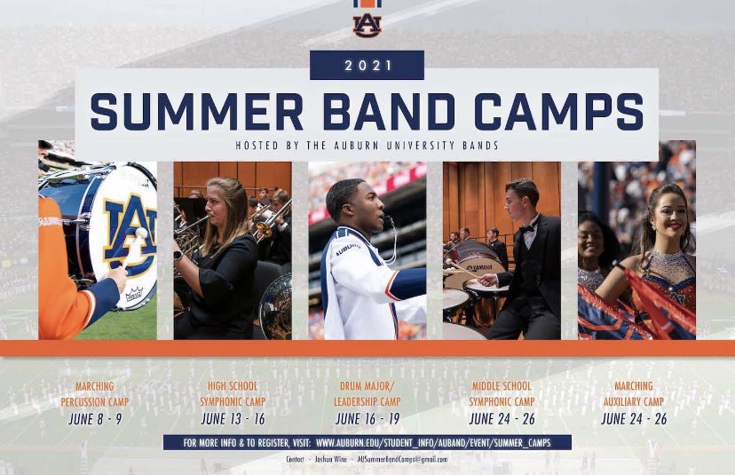 ❕ATTENTION ALL HIGH SCHOOLERS ❕Summer band camp dates are HERE! We are so excited to host our Auxiliary Camp June 24th-26th! Click the link in our bio to sign up now! 💙 🦅

#AuDanceline #AuburnTigerEyes #Auburn