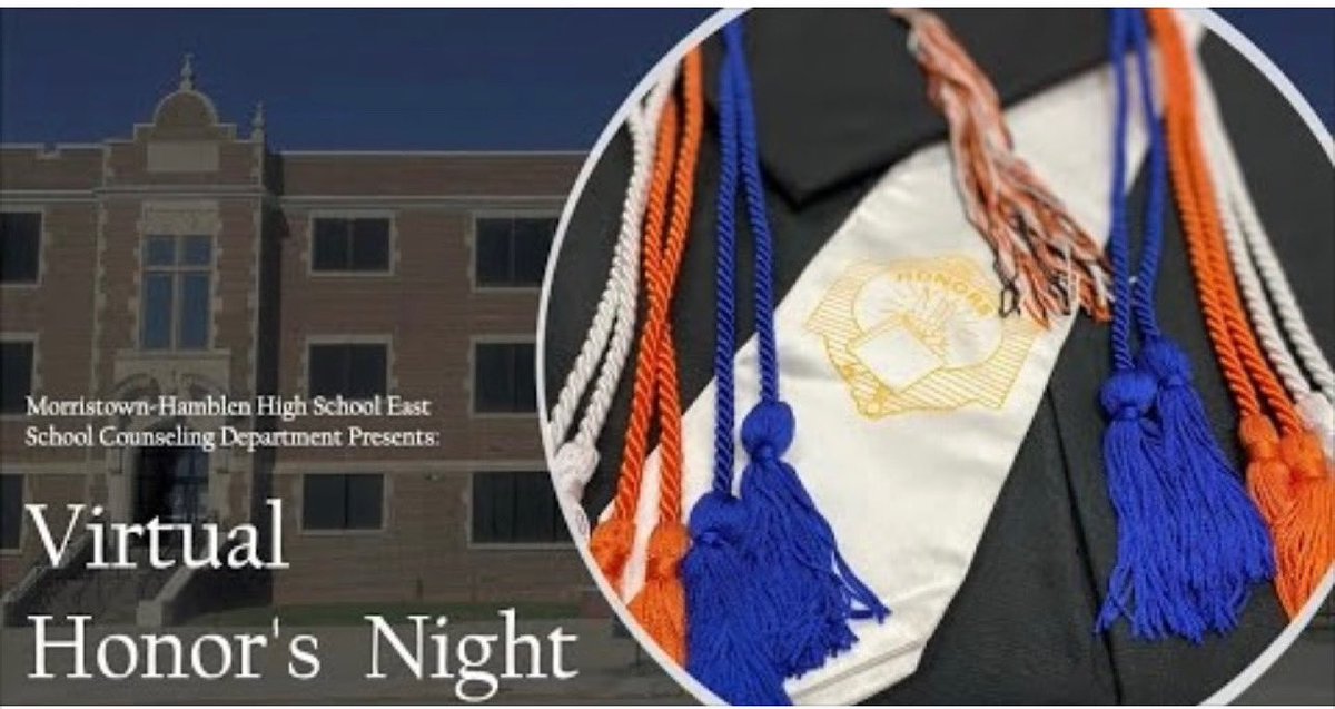 CaneCounseling's tweet photo. The day has come to recognize distinguished graduates from the Class of 2021. Morristown East High School is proud to present a virtual honor’s night celebration. Please join us at 7 pm as we congratulate those graduates. #moeastfaMily 

https://t.co/TPqlZM4k0Z https://t.co/OZEixF7psk