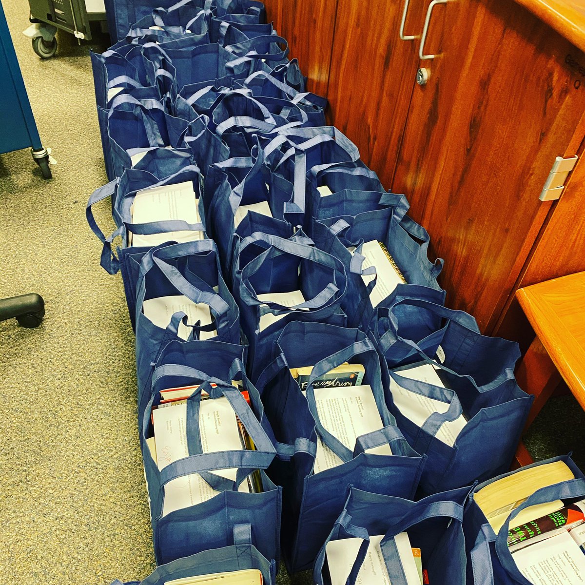 Hundreds of books off to DVHS staff for summer reading! We will customize a “Bag o’ Books” for any staff member! It’s not too late- reach out. <a href="/SRVUSD1/">SRVUSD</a> <a href="/DVHSWildcats/">DVHSWildcats</a> #srvlibrarylove