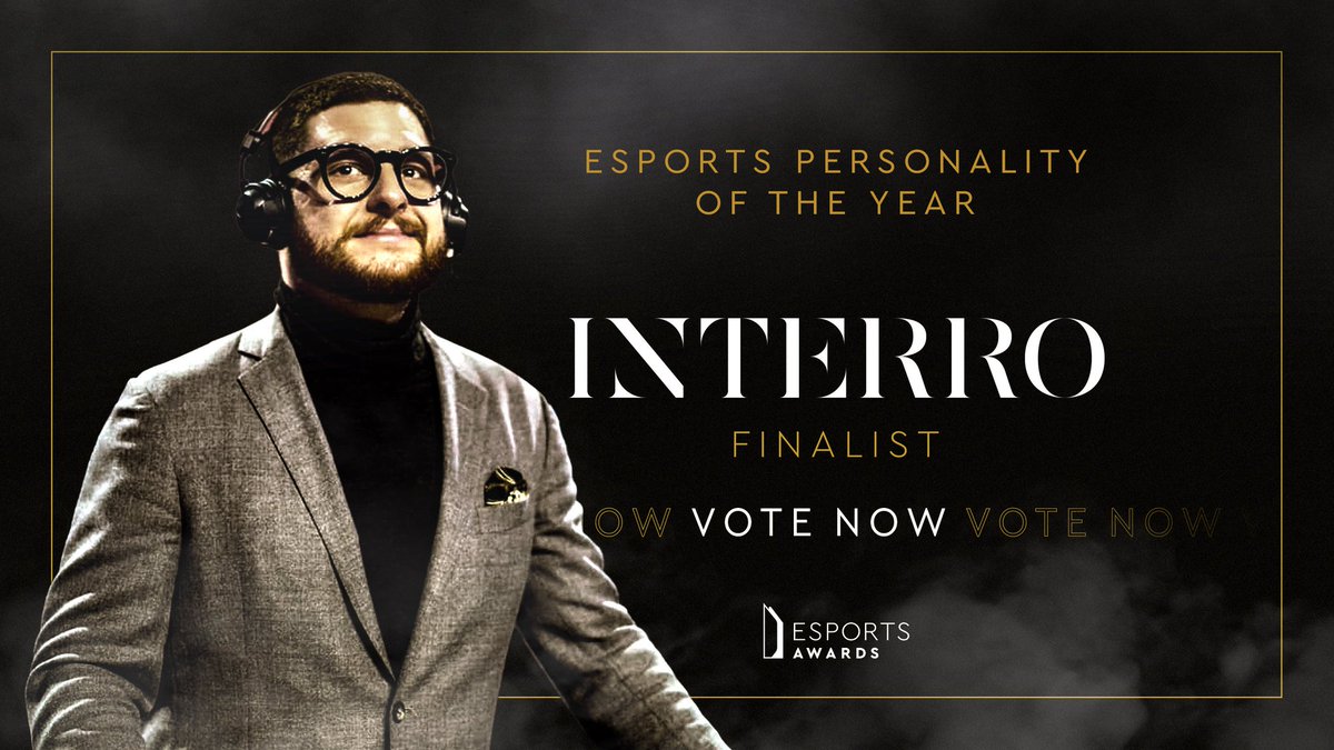 INTERRO's tweet image. I'm honoured to be nominated alongside some titans of our industry for Esports Personality of the Year. 

If you'd like to vote for me: esportsawards.com/vote