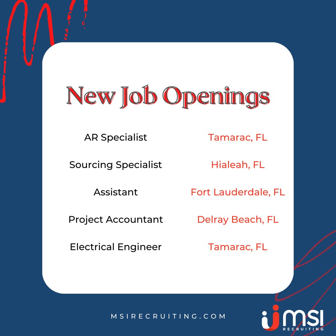 MSiRecruitingUS's tweet photo. Looking for a new job?

Apply directly here! https://t.co/2cpVsFKgar

#NowHiring #JobMarket #TalentSearch #BuildYourTeam #CareerOpportunities #JobSearch #Staffing #Recruiting https://t.co/cxITITBuAE