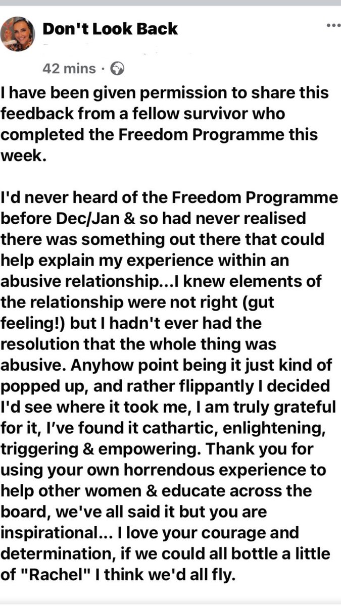 Rachel_SUTDA's tweet photo. Wow, the feedback from a lady who completed the Freedom Programme this week really enforces the effect @FreedomProgramm has on women who do it.

I ❤️ delivering the programme to such amazing women. #learningtoflyagain https://t.co/zhAlxrrebn