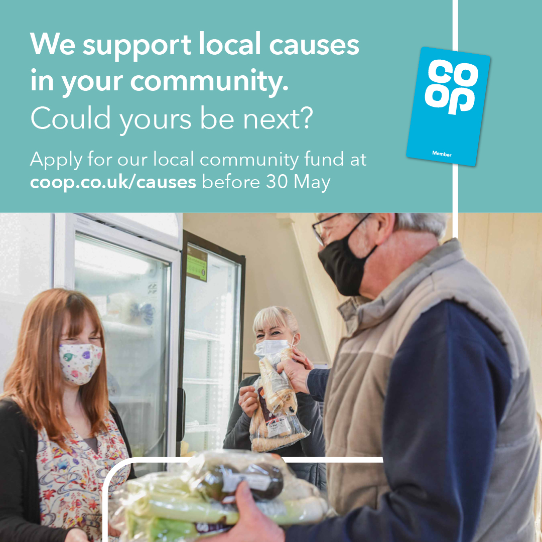 MeganMaxwell0's tweet photo. Make sure you share with your friends, family and neighbours!! 

There's still time to apply for @coopuk's Local Community Fund!
Apply here today ➡️ https://t.co/k8UjWTaDc9 https://t.co/f6VUhQJ2lu