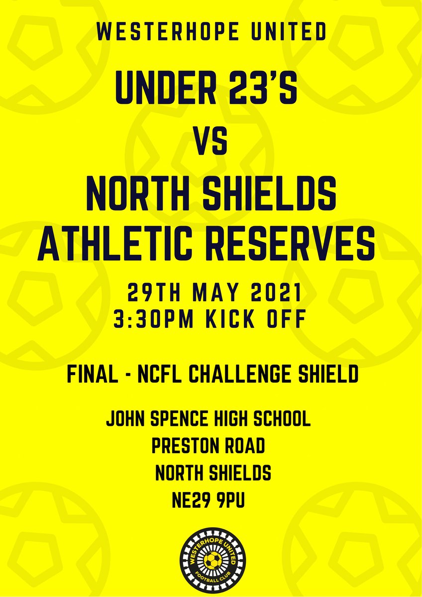 The 23’s the last game of the season sees us take on <a href="/ath_res/">North Shields Ath Res</a>, in the NCFL Challenge Shield final. 

⚫️⚪️ #WUFC