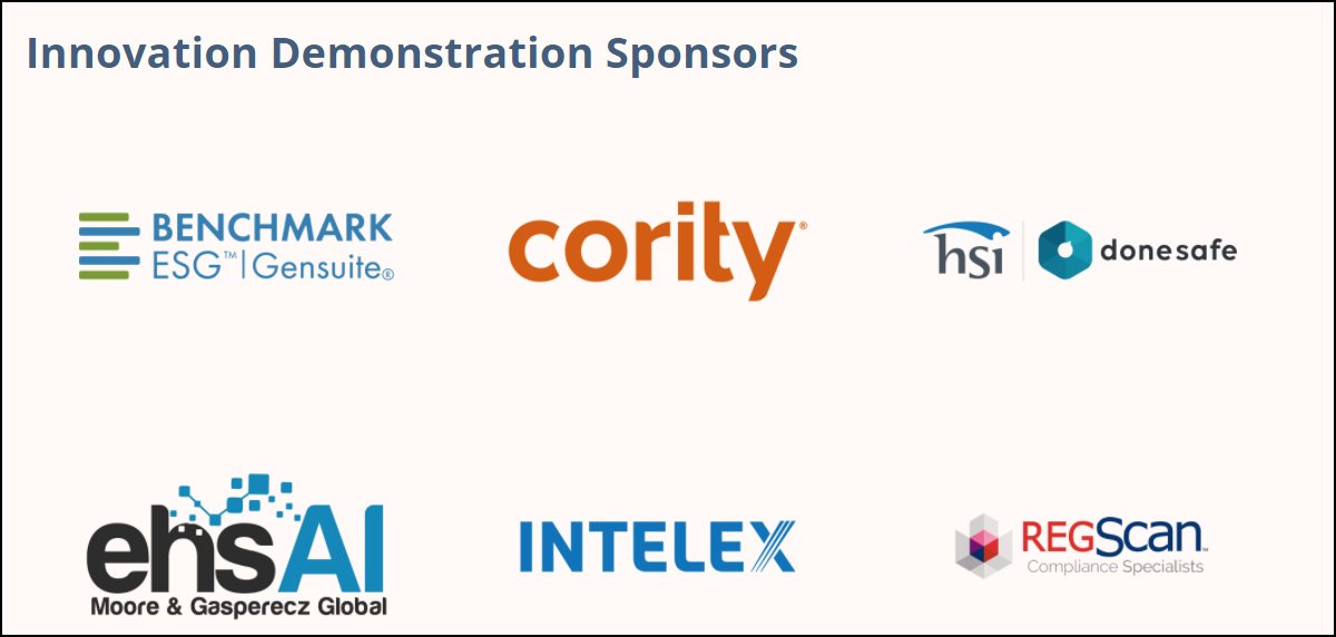 NAEM (@naemorg) on Twitter photo Thank you to NAEM's #EHSTech21 Innovation Demonstration sponsors for sharing your great tools, software and technology! @BM_ESG_Gensuite <a href="/CoritySoftware/">Cority EHS Software</a> <a href="/donesafe/">HSI Donesafe</a> <a href="/ehsai1/">ehsai</a> <a href="/Intelex/">Intelex Technologies ULC</a> <a href="/RegScanOne/">RegScan</a> Thank you to NAEM's #EHSTech21 Innovation Demonstration sponsors for sharing your great tools, software and technology! @BM_ESG_Gensuite <a href="/CoritySoftware/">Cority EHS Software</a> <a href="/donesafe/">HSI Donesafe</a> <a href="/ehsai1/">ehsai</a> <a href="/Intelex/">Intelex Technologies ULC</a> <a href="/RegScanOne/">RegScan</a>