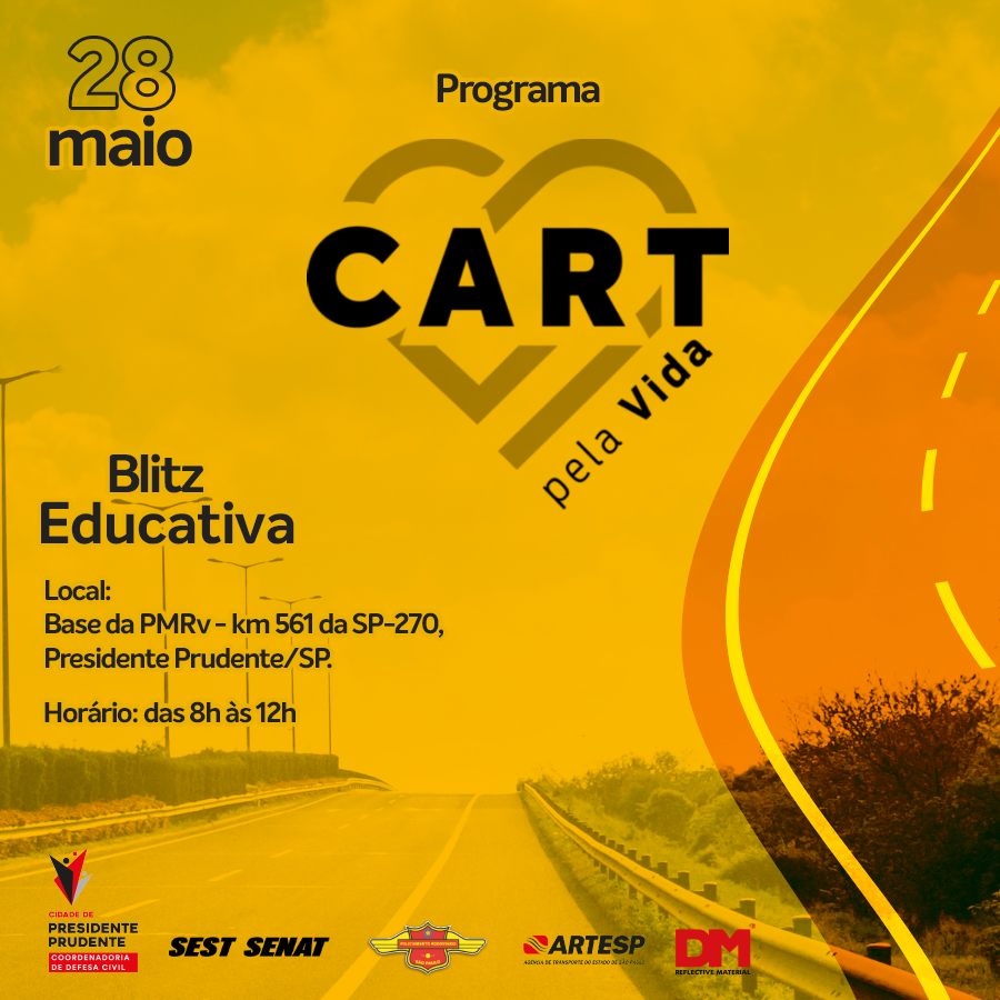 cart_sp's tweet photo. Alô, alô!📣

Vai ter edição especial da Blitz Educativa do CART pela VIDA!

@artespsp

#cartsp #cartpelavida #PRA #artesp #transitoseguro #caminhosseguros https://t.co/mG0uWAS9wv
