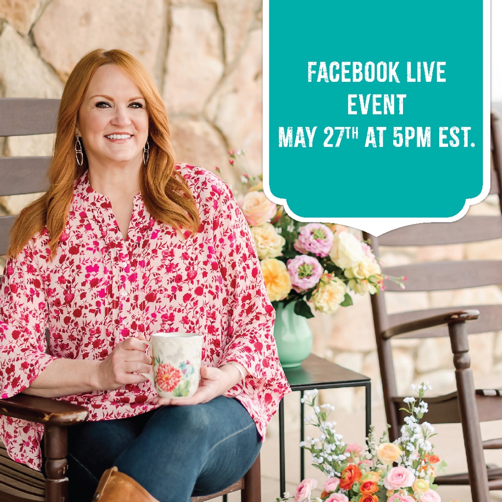 Join @ThePioneerWoman Ree Drummond live on Facebook on May 27 at 5pm EST. Follow the link in bio. See you there! fb.me/e/d6p5BWEZz