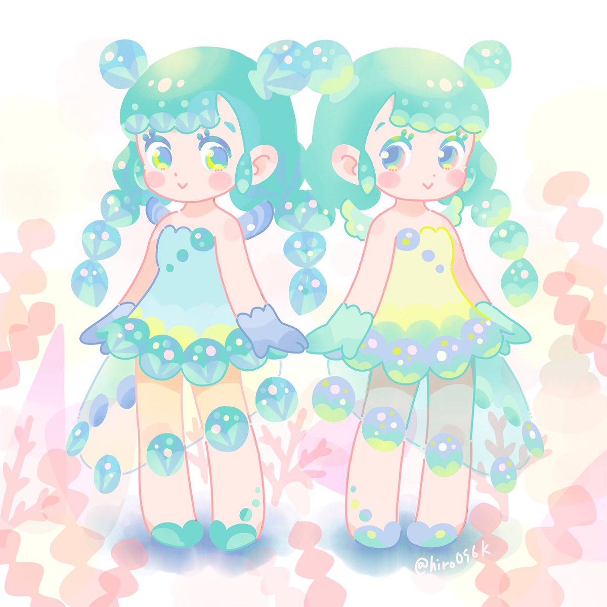 「双子

#イラスト #illustration #みんなで楽しむTwitter展」|ヒロコのイラスト