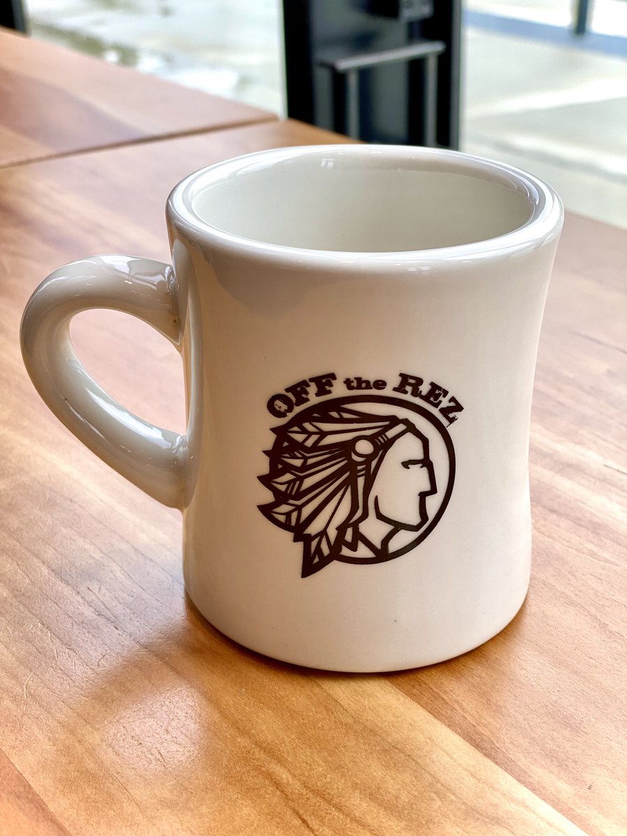 OffTheRezTruck's tweet photo. New new! Weโre loving our new diner mugs. Theyโre available for purchase at the Cafe only! Weโre open Tues-Sun 10am-5pm. Come on by ๐ฅฐ
#offtherez #offtherezcafe #indigenous #indigenousowned #womanowned #frybread #handmade #scratchmade #local #smallbusiness #seattlecafe https://t.co/vT8rDnCHUS