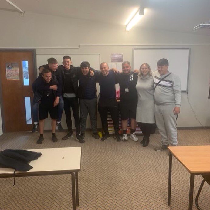NiallBWFC's tweet photo. @LeverParkSchool just shut down your school lads call it a day the captains have left the sinking ship never will you get a better group of lads in one room, we’re gonna be 50 whizzing a golf cart potting hole in ones sipping stellas #TheLeverParkMongs https://t.co/BEMycYVeEl
