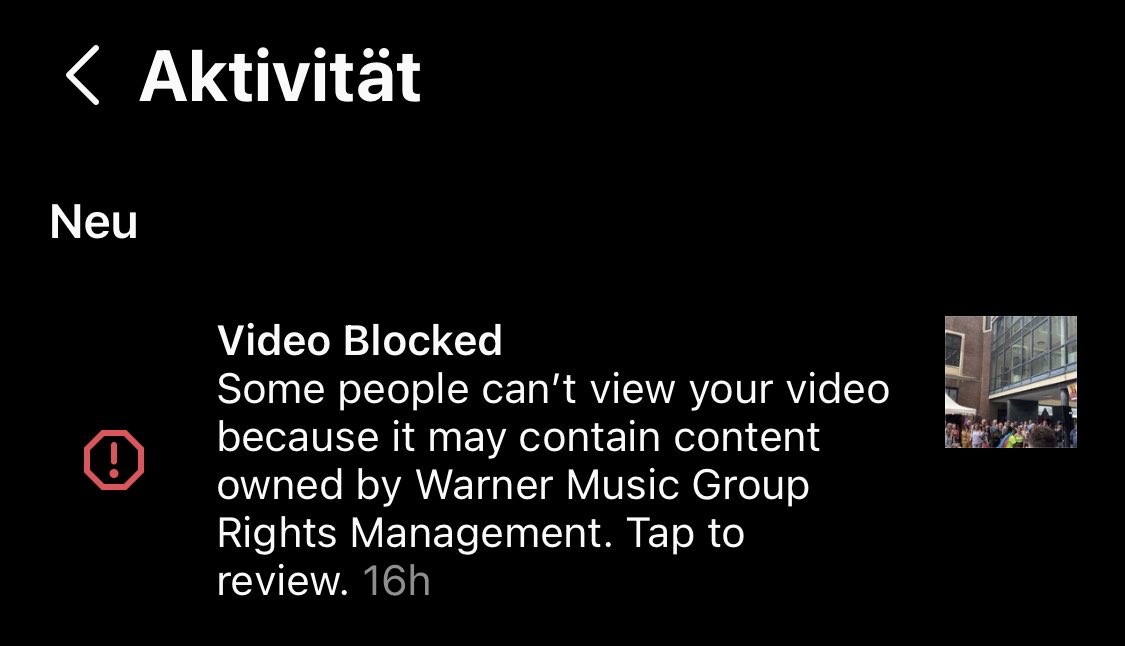 NemethStarPro's tweet photo. Are you serious @warnermusic ???
Ist das tatsächlich Euer ernst @warnermusicde ???
#StopUploadFilter #Uploadfilter #Zensur #censorship #Artikel17 https://t.co/noL0Q2rnsw