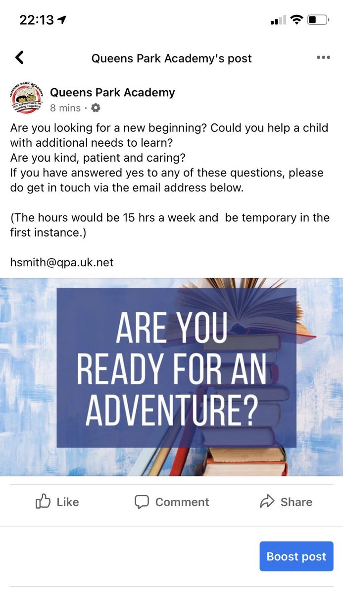 JoMidgley72's tweet photo. Could this be you? #workwithchildren #1:1 #SEND @qpacademy @QPAcademyPE @QPCOBEDFORD @kaytejudge @BedfordTweets @hollirsmith #Bedford https://t.co/aJjoA1ON3K