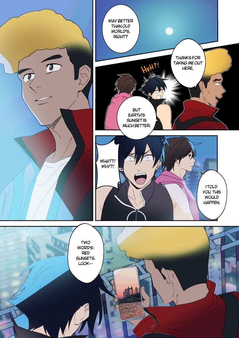 also another format I was kinda testing out (hence some panels are halfway drawn/edited) - pretend the city has lots of fancy bright hologram ads 😂