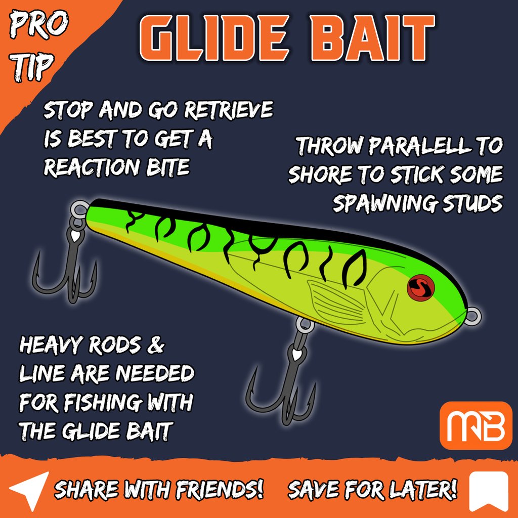 Pro Tip: If you want to land bigger bass, toss bigger baits. Grab the ICBM Glide Bait from <a href="/River2SeaUSA/">River2Sea</a> and go after your next PB with these tips. 🤓
#MBTackleTip