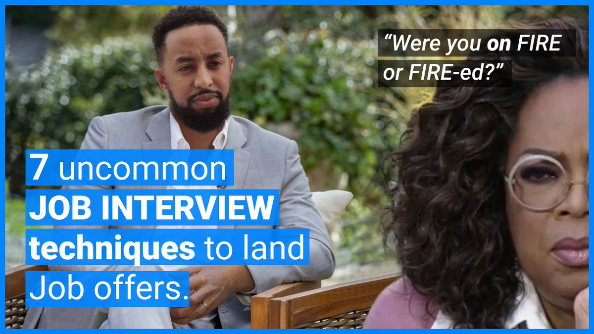 ⚠️ NEW VIDEO ALERT

If you or someone you know is on the job market and struggling, this video is for you/them

7 uncommon job interview techniques that have helped me land highly paid contracting gigs &amp; jobs.

PLEASE share &amp; retweet to educate others.

youtu.be/fYmUXCyh8M0