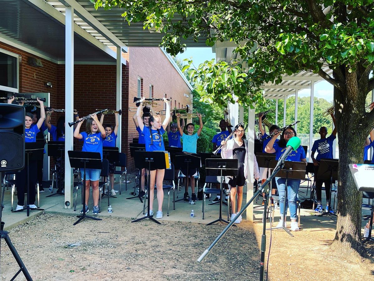 ngarnerband's tweet photo. The 7th grade band beat the heat today to give a hot 🔥 performance of their own! Great job! @northgarnerms2 https://t.co/nXYfIG60My