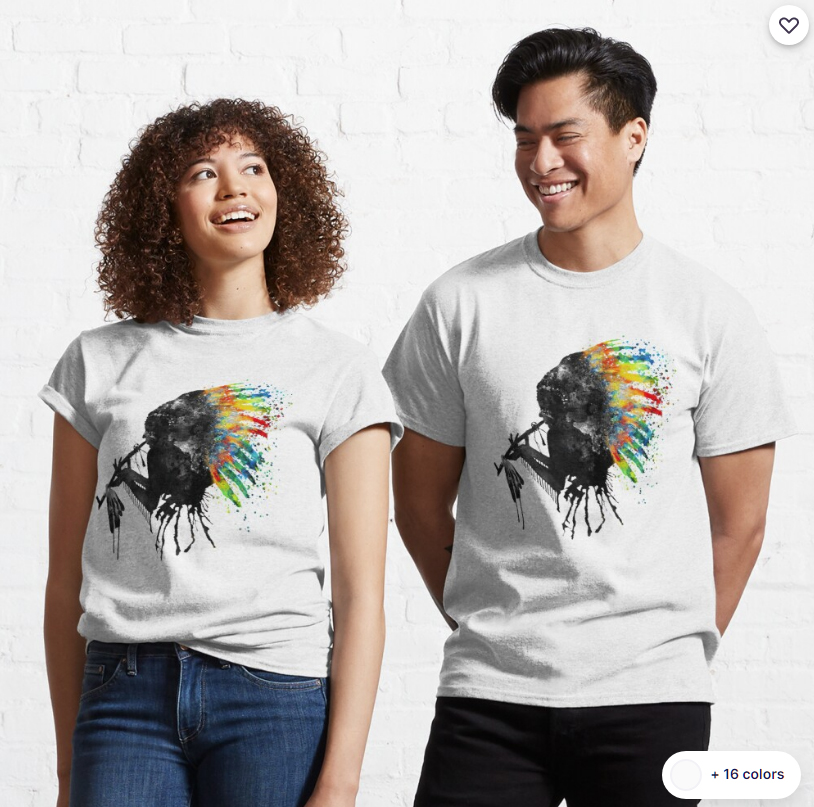 ArtSyndrome75's tweet photo. Many thanks to the buyer from NW, Germany who purchased a classic t-shirt of "Indian Silhouette with Colorful Headdress". https://t.co/mfdqI1Ahiy #indiansilhouette #chief #headdress #blacksilhouette #colorfulfeathers #abstract #peacepipe #tshirt #classictee #coolgifts #redbubble https://t.co/J4L7fCCggp