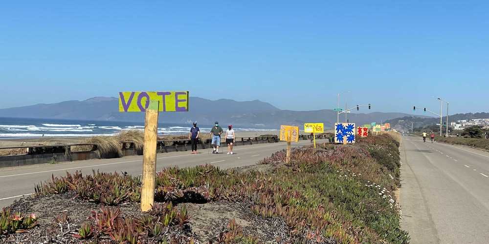 sfbike's tweet photo. We're so happy to work with @climatecreativ @walksf @greathwypark on this event on June 8. Join us for a beach cleanup &amp; art installation for UN World Oceans Day. 
🌊RSVP here: https://t.co/JaMki18DTP https://t.co/STpxo71735
