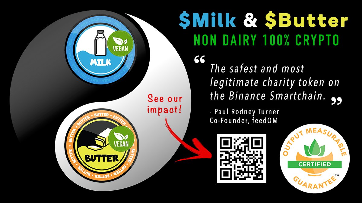fflglobal's tweet photo. You can see the impact that the @milk_token and butter token are making in real-time with their OM Guarantee certification. #legit #charitytoken #vegan #blockchain #transparency #csr #socialimpact #milkbuttercontest https://t.co/eQr3NbhzM9