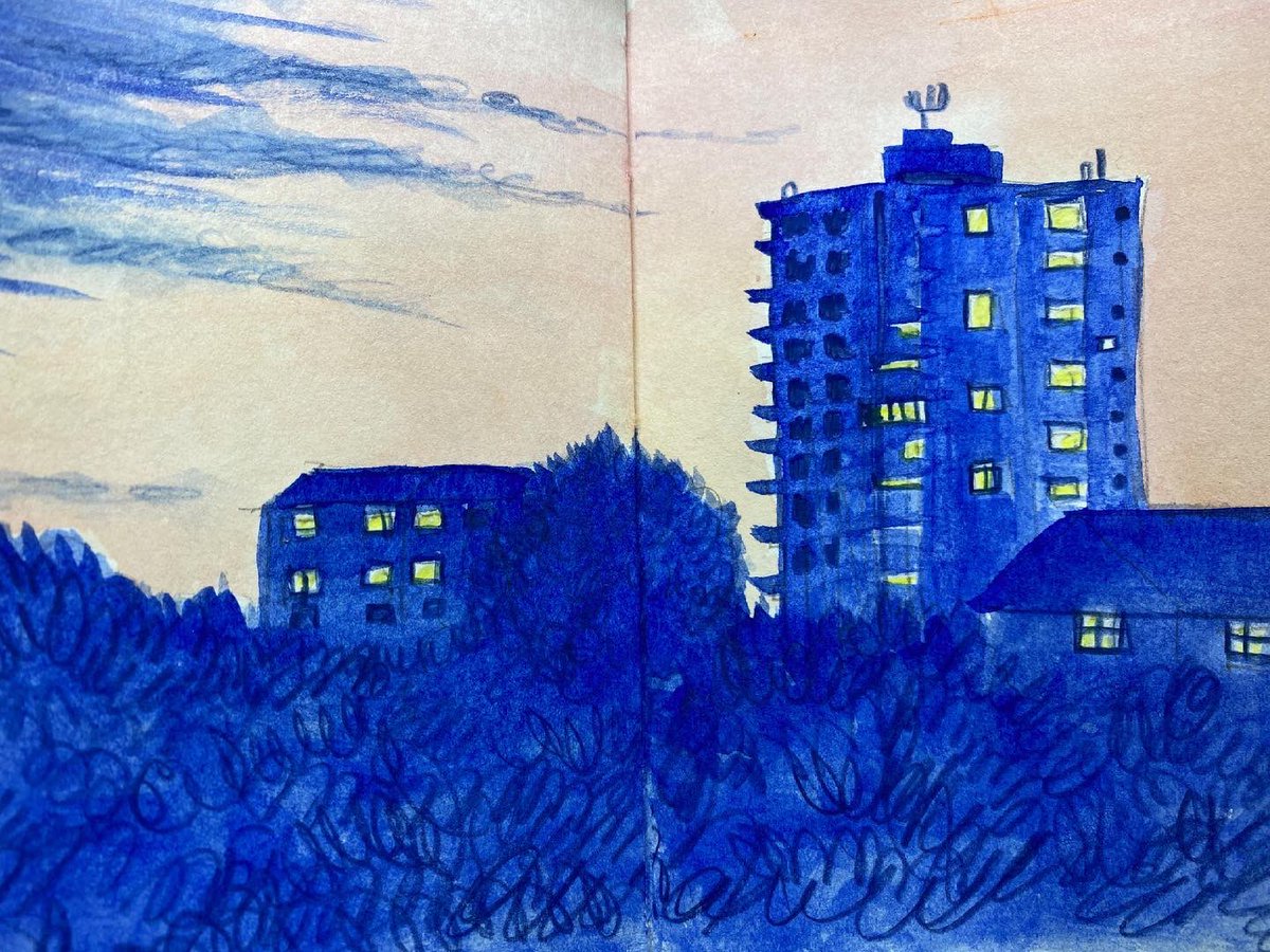 Last nights sketch. View from the back of the house, looking towards Selwyn. #highamspark #walthamforest #Walthamstow #urbansketchers instagram.com/p/CPY_NXcHhrz/…