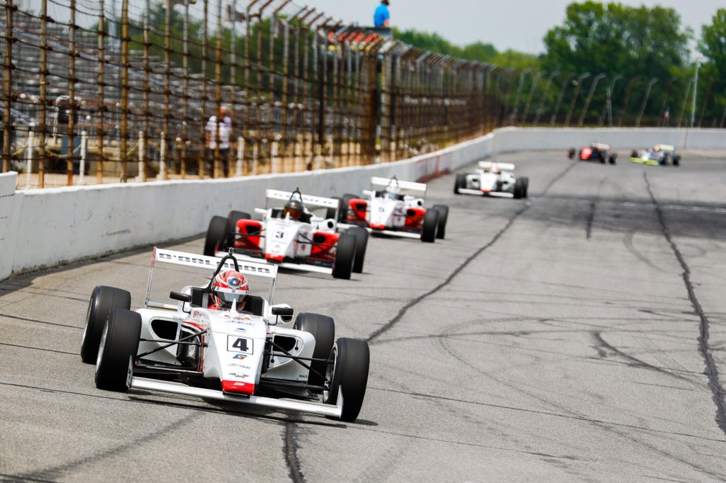USF2000's tweet photo. .@MichaeldOrland1 wins the pole and will lead the field to the drop of the green flag in the #Freedom75 tomorrow night @TheOvalAtLOR! 

#RoadToIndy | #TeamCooperTire | #carbnightclassic https://t.co/zJgFyJ4RkJ