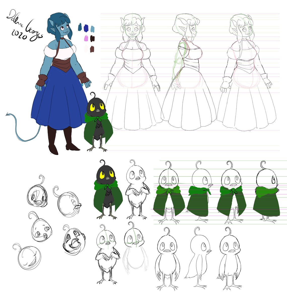 Don't think I ever posted my full design sheets for Kiri and Jester, but here they are!

#CriticalRoleArt 