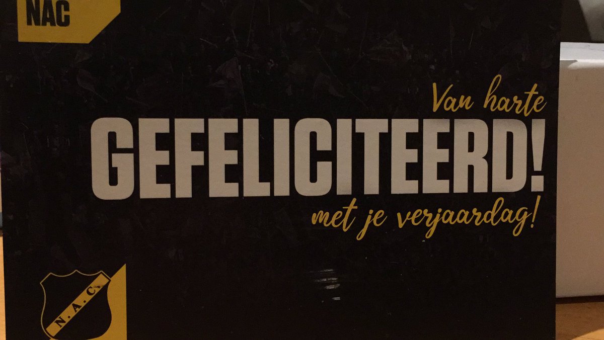 Ondanks de teleurstelling van afgelopen weekeinde en de ellende rond het stadion toch nog tijd gevonden om mij een kaartje te sturen. Dat is mijn cluppie!!! Hartelijk dank <a href="/NACnl/">NAC Breda 💛🖤</a>