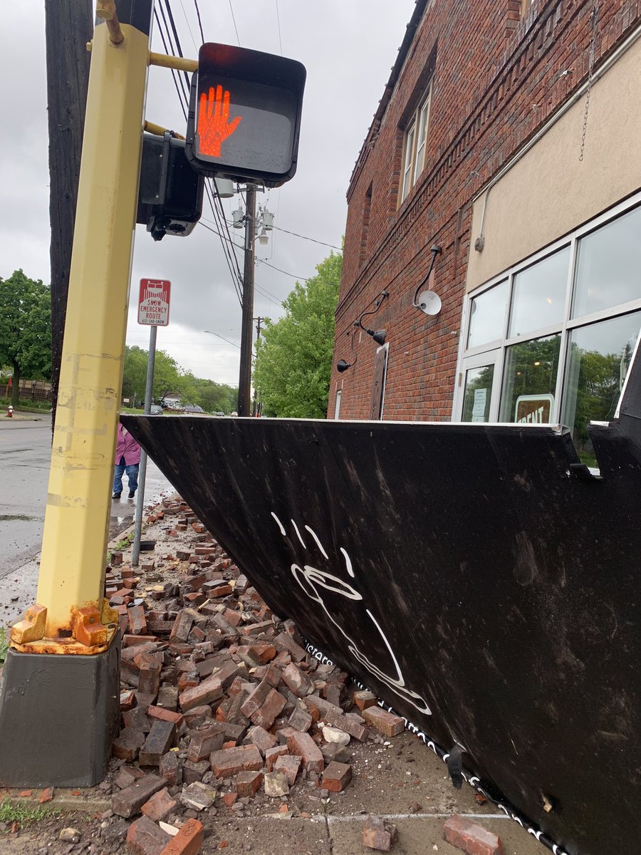 SistersSludge's tweet image. The sky fell today... part of the brick on our building gave out and took out the awning...For safety reasons Sisters has closed early and will be closed Friday May 28th.