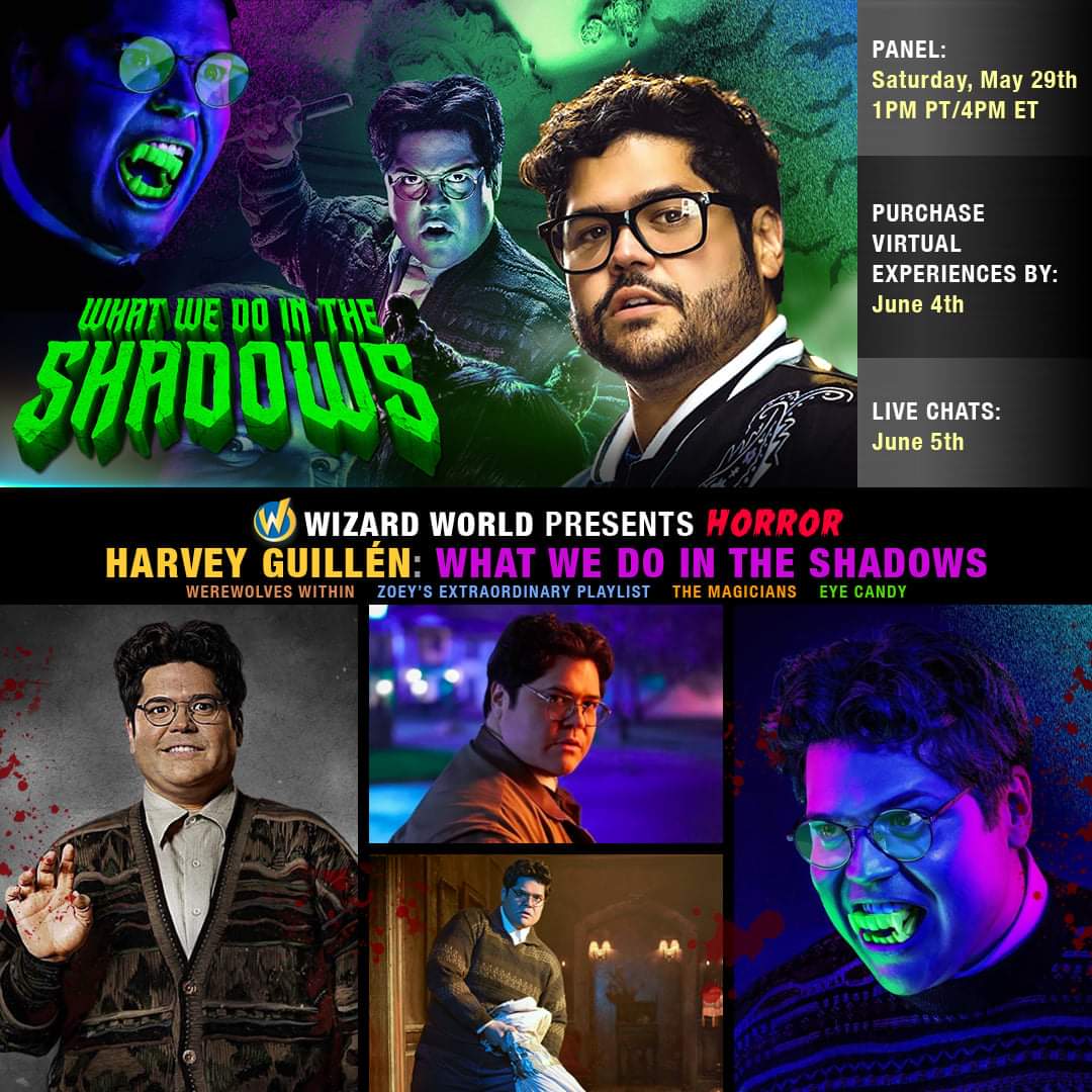 FANEXPOHQ's tweet photo. Join @HARVEYGUILLEN THIS SAT (May 29) 1P PT/4P ET for the FINAL #HorrorSignatureSeries event!

Participate in live chats &amp; photo ops! Get recorded messages &amp; autos w/ additional purchases!

🎟️ https://t.co/CgLUBvaXlj #WizardWorld #WizardWorldHorror #WizardWorldSignatureSeries https://t.co/ixqBWMBExK