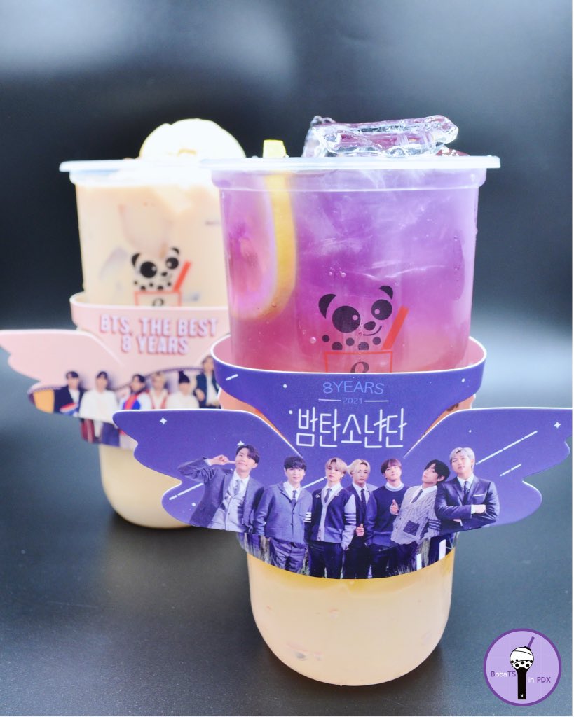 BobaTSinPDX's tweet photo. 𝙁𝙀𝙎𝙏𝘼 𝘿𝘼𝙔 𝙎𝙋𝙀𝘾𝙄𝘼𝙇 𝘿𝙍𝙄𝙉𝙆𝙎
Available only June 13-20th 

•••
💛 “𝐁𝐮𝐭𝐭𝐞𝐫” — black milk tea with butterscotch and topped with vanilla ice cream 

💜 “𝐈 𝐏𝐮𝐫𝐩𝐥𝐞 𝐘𝐨𝐮” — butterfly tea flower tea lemonade with lychee jelly 
••• https://t.co/UAX9yUtuwf