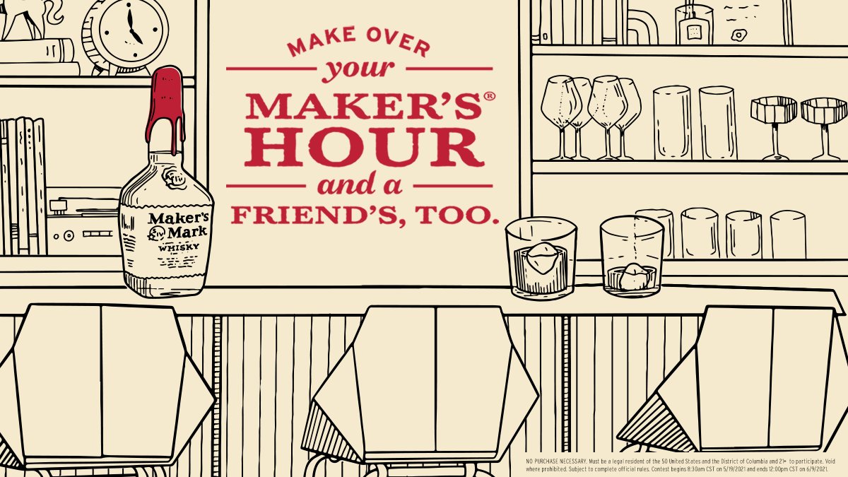 MakersMark's tweet photo. Maker’s and designer Orlando Soria want to give you and a friend a chance to win matching home bar makeovers for your Maker’s Hours. To enter, use #MakersHour and tag @MakersMark and someone special, telling us what makes that person remarkable. Rules: https://t.co/V2UCaJawHw https://t.co/V0mzZk39gK