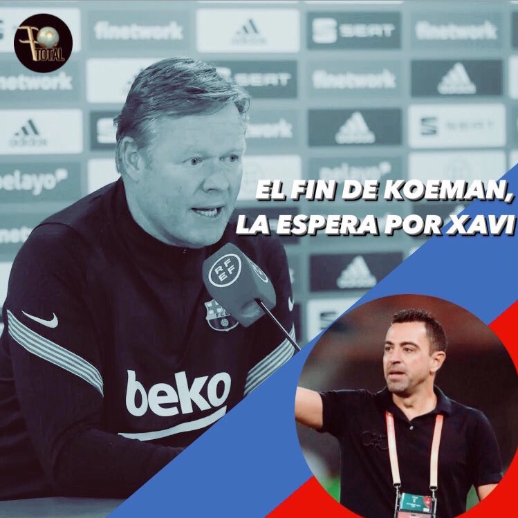 7Total1's tweet photo. ➡️Joan Laporta ha comunicado a Ronald Koeman que está en busca de un nuevo entrenador. 

Xavi Hernández sigue siendo la primera opción. El ex-capitán blaugrana cree que aún no está listo.🔵🔴
#fcb #koeman #xavi https://t.co/KxyW9YOQjk