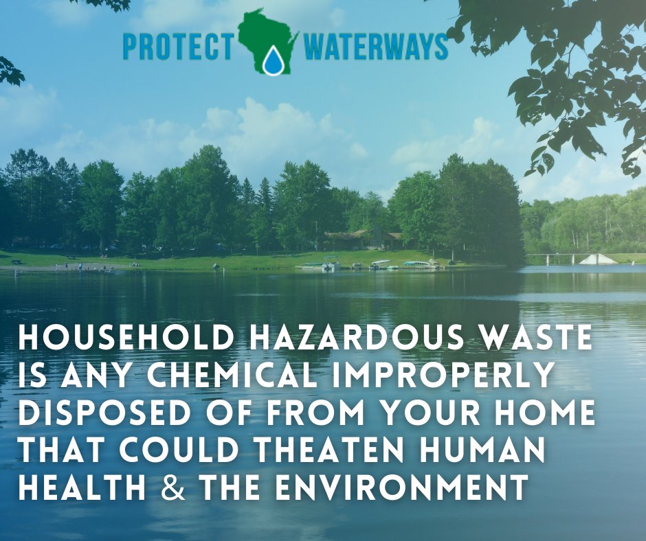 ProtectWIWater's tweet photo. These household hazardous wastes can be anything from motor oil to cleaning supplies! #protectwiwaterways https://t.co/8wDb841xhO