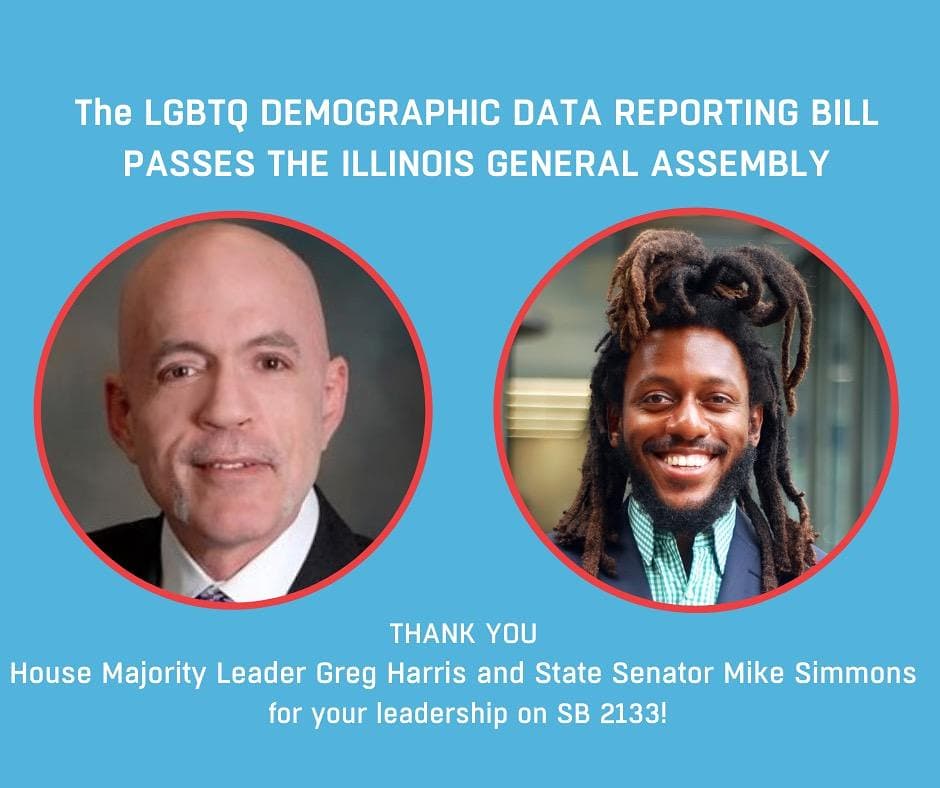 timothysjackson's tweet photo. The LGBTQ Demographic Data Collection and Reporting Bill just passed the Illinois General Assembly. Thank you House Majority Leader @repgregharris and Senator @MikeSimmonsChi for your leadership in advancing this legislation!
#SB2133 #SOGIDataCollection https://t.co/O1fm8us5fi