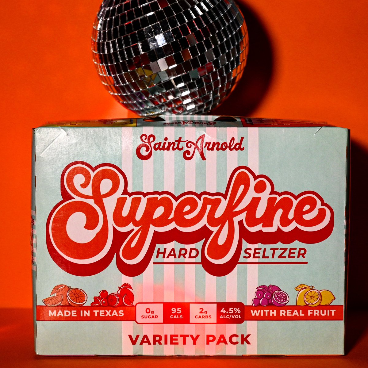 Make it a Superfine evening with our Variety Pack featuring Mimosa Morning, Berry Lounge, Sangria Sunset, and Lemon Drop. All made with 100% real ingredients for that #superfineallthetime quality you crave.
95 calories | 0g sugar | 2g carbs | 4.5% ABV | Gluten Free