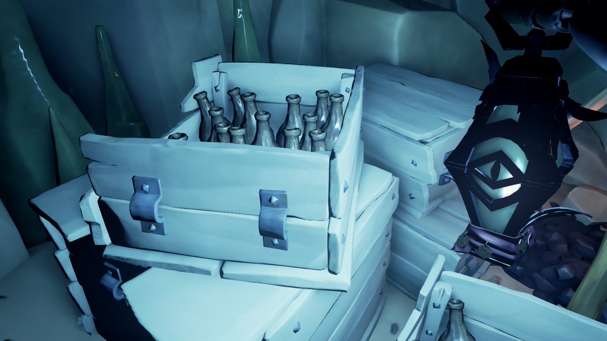 FortuneFinn's tweet photo. @SeaOfThieves @JobiwanUk A tipp is from a friend not from me. A lot of Rum bottles at Smugglers bay #SoTChallenge https://t.co/qzNax55H3F