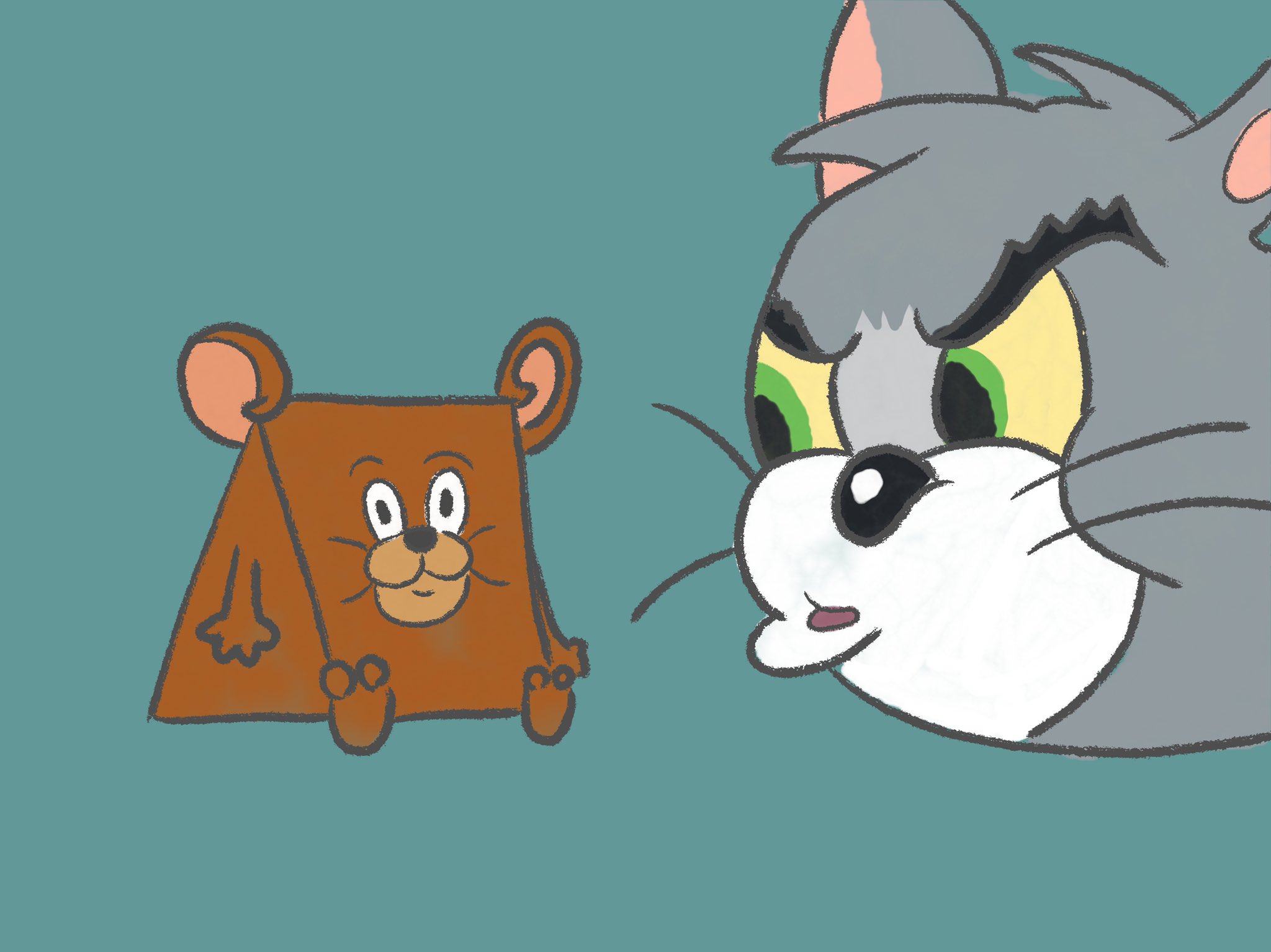 Aki イラストレーター トムとチーズを食べたジェリー イラスト イラストレーター かわいいイラスト みんなで楽しむtwitter展覧会 私の絵柄が好みって人にフォローされたい T Co Ydftl1o03r Twitter