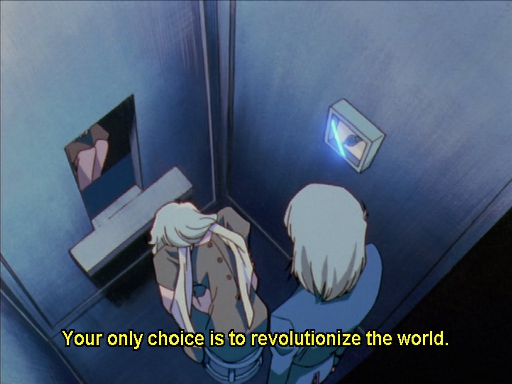 chrispco's tweet photo. I must say, a plot about teens suffering breakdowns at a place where failed infrastructure got other students killed, with them coming to the conclusion that the world order must be dismantled, made Utena WAY ahead of its time.
#breaktheshell https://t.co/CSI53EDDrq