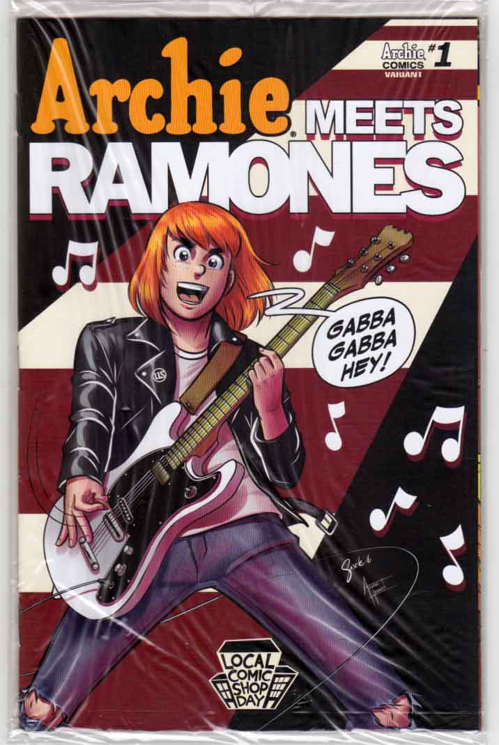 MakeMyComicRare's tweet image. #ARCHIEMEETSRAMONES LCSD 2016 ONE SHOT (2016) #GiseleLagace Art #AlexSegura Story Hey! Ho! Let’s go! America’s favorite teens cross paths with the original NYC punks in this extra-sized one-shot spectacular that is not to be missed! #Archies #Ramones! amazon.com/dp/B095N8BQBR?…