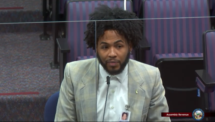 BattleBornProg's tweet photo. "#AJR1** is fair!" @qmsavwoir with @MIWNV says it's time that all industries pay what they owe, and that means mining too. Please #DigDeepNVleg and #TaxTheMines #nvleg https://t.co/e4GrfYLp4D