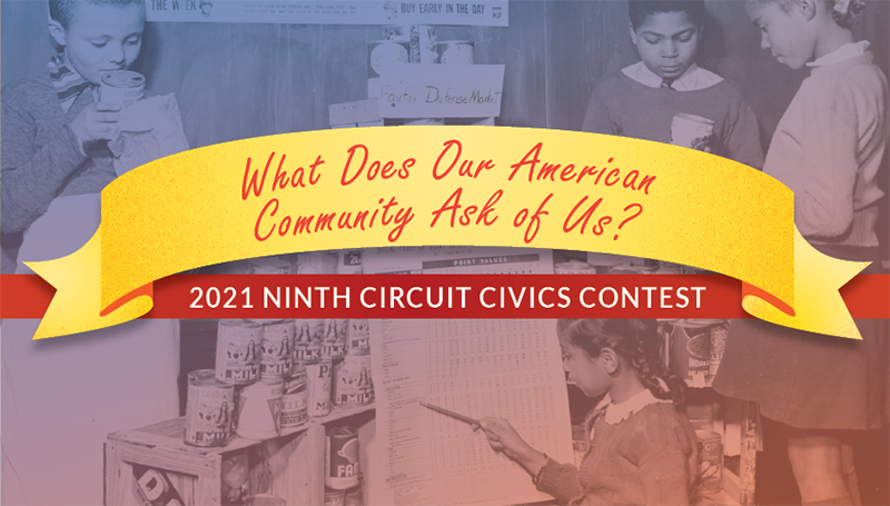 CourtsCommunity's tweet photo. Congratulations to the students who won at the local district level and are advancing as finalists in the 2021 Ninth Circuit Civics Contest! Final winners will be announced in late June. https://t.co/q89o5W9QWp https://t.co/VK6AGa1KkB