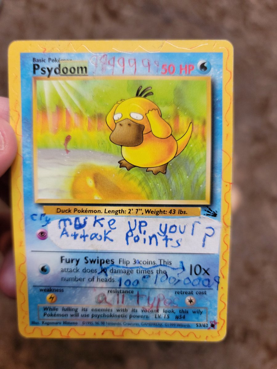 Voyboy's tweet photo. lookin thru my childhood stuff and found some homemade pokemon cards 😂😭 https://t.co/8CVztQzIp5