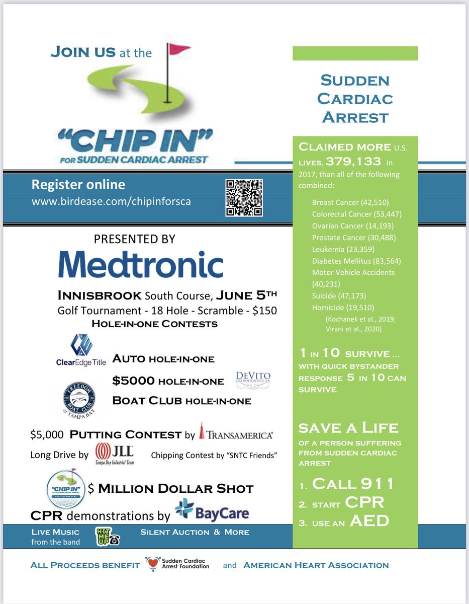 chipinforsca's tweet photo. Play ⁦⁦⁦@Innisbrook⁩ June 5th in The Chip in for Sudden Cardiac Arrest golf tournament presented by ⁦⁦@Medtronic⁩ . All proceeds benefit ⁦@AmericanHeartFL⁩ &amp; ⁦@SCAFoundation⁩  Register Today at https://t.co/D25kfPE0G0 https://t.co/DwXyafeoU6