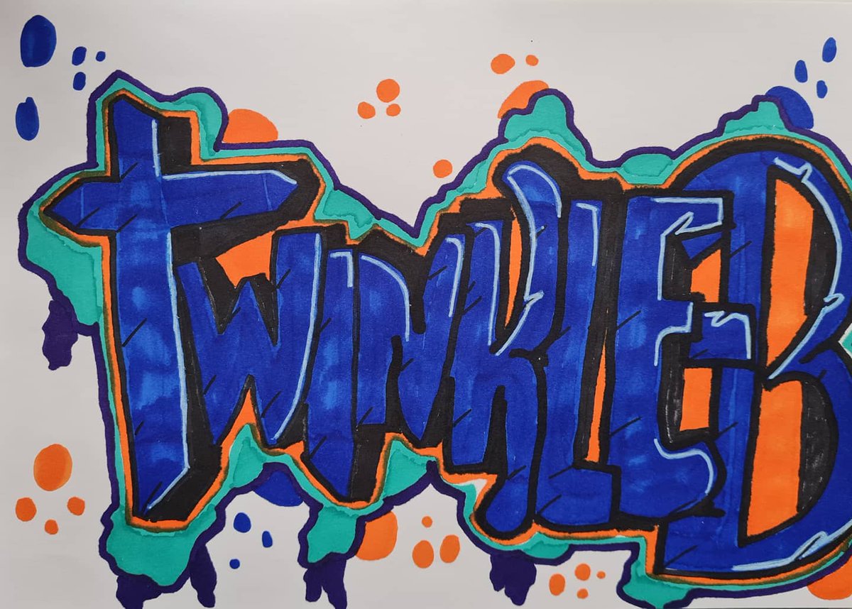 twinkleb_sprayp's tweet photo. Practising graffiti sketches before I try a spraypaint piece. Twink was my first attempt. Twinkle B was my second try. What do you think. Got a lot of practice to do but what do you think? #art #ArtistOnTwitter #artvsartist2021 #graffitiart #graffitiart #Sketching #sketch #sketch https://t.co/xmKhe1ZuSD