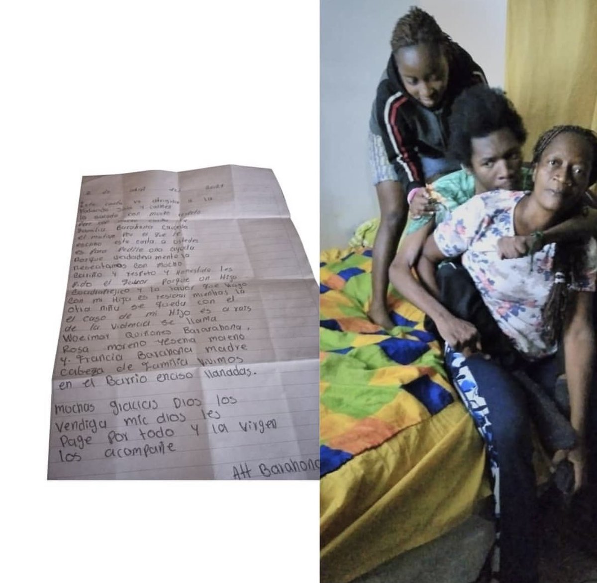 UnViejoFavor's tweet photo. Luego de lllamar, de buscar con muchos viejos favores, apareció un corazón cargado de solidaridad y amor , ellos nos donaron la silla de ruedas para que la familia de doña Francia pueda tener cómo salir con su hijo que tiene problemas de movilidad. https://t.co/Gx34Fsxjz8