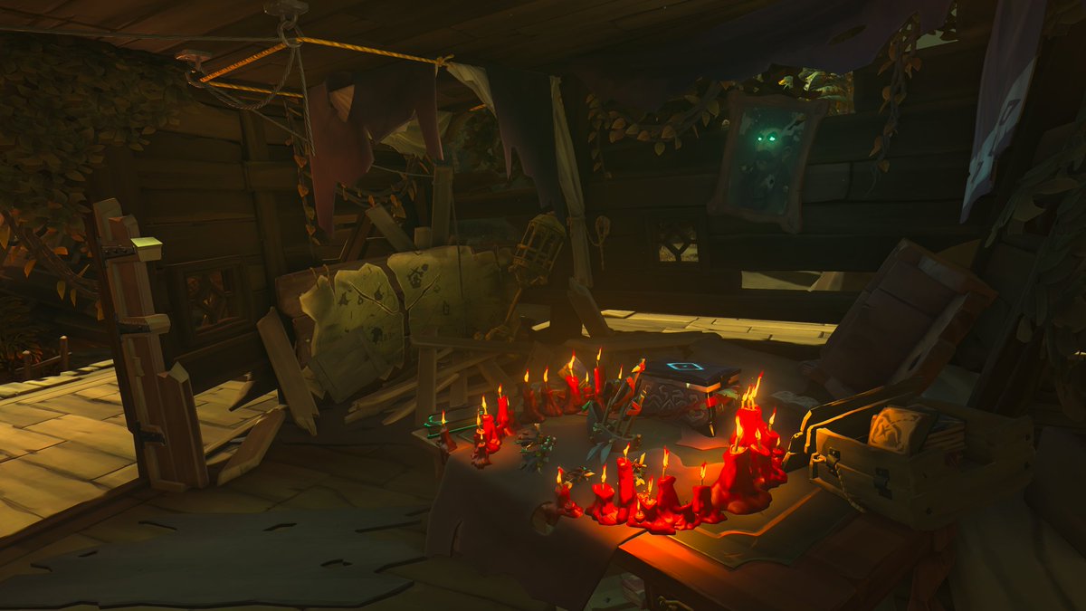 Truman_Crafts's tweet photo. @SeaOfThieves @JobiwanUk A work station, a hibernating captain and a place a captain would rest. #SoTChallenge https://t.co/UWvWTEHkKy