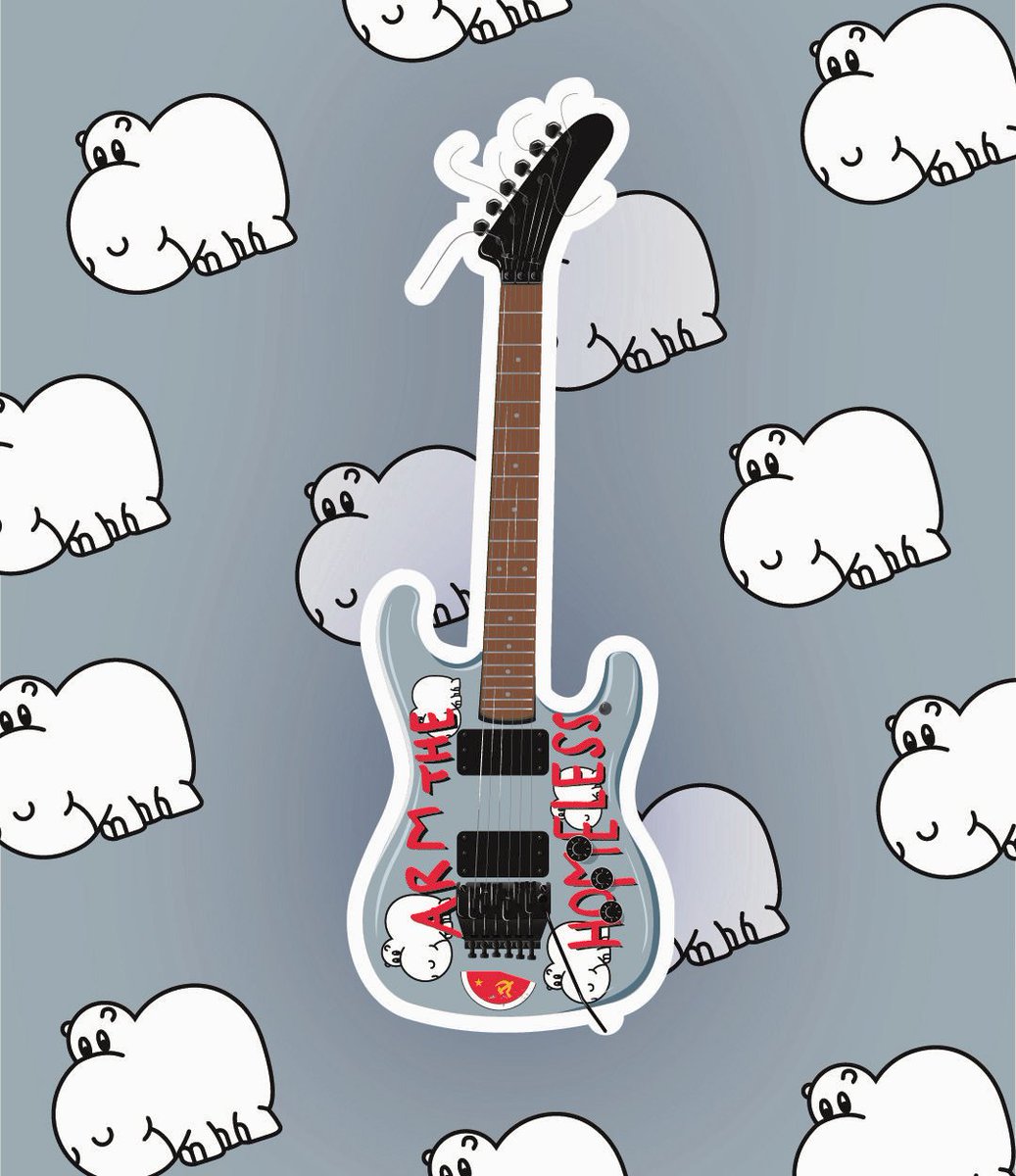Wattle_n_Daub's tweet photo. Part of the #LordsofSound sticker series. This one is rightfully titled Guerrilla Sound and was the guitar of choice for Tom Morello during his Rage Against the Machine days. 

#guitars #guitar #rageagainstthemachine #tommorello #stickers #rage  #stickerobsession #guitarsticker https://t.co/NNZuLgEhag
