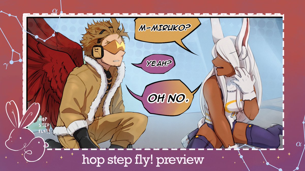 Lil panel preview of the comic collab I did with the amazing @aphra_writes for her story in  @hopstepflyzine 😆
Bodyswap shenanigans anyone?? 🦅🔄🐰

Preorders are still open and everything is so beautiful! 😭🧡

Link to the store ▶️https://t.co/bIygSUwVae 