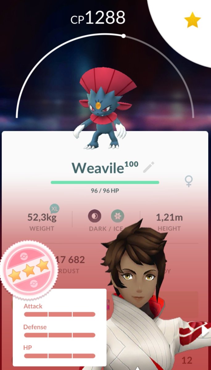 PG6ds's tweet photo. My 2nd Weavile 100%!!
#PokemonGo #Weavile #100iv https://t.co/UlZVwzZZFS
